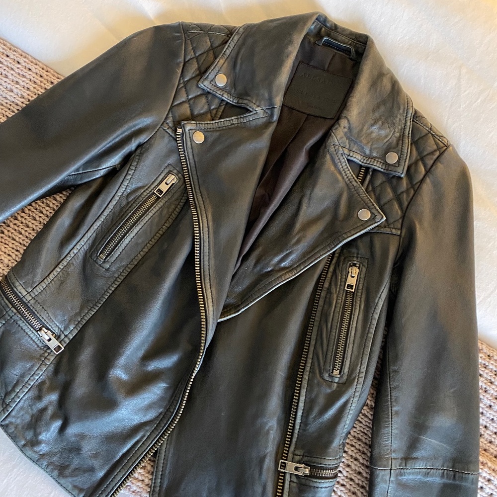 All Saints leather jacket size 0